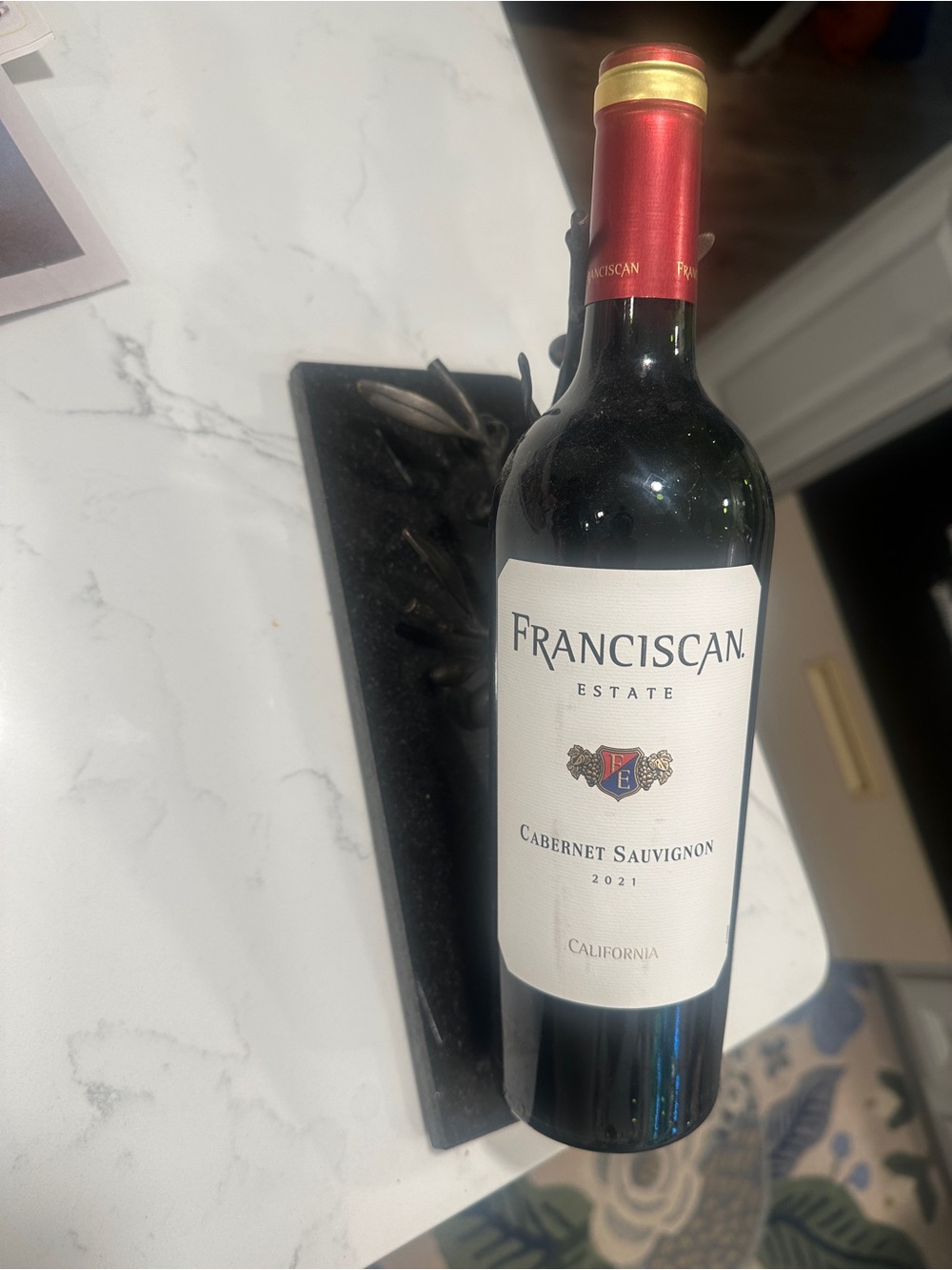 Michael Aram Olive Branch Wine Rest Bottle Holder
